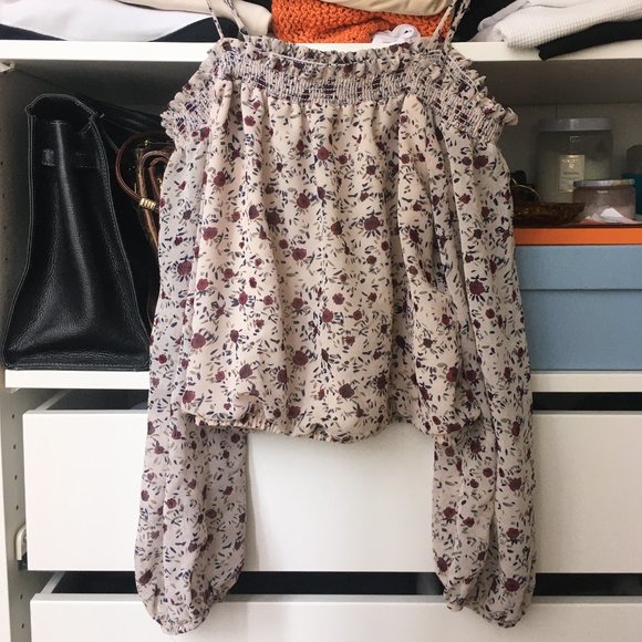 Off-the-shoulder flowy floral top - Picture 1 of 1